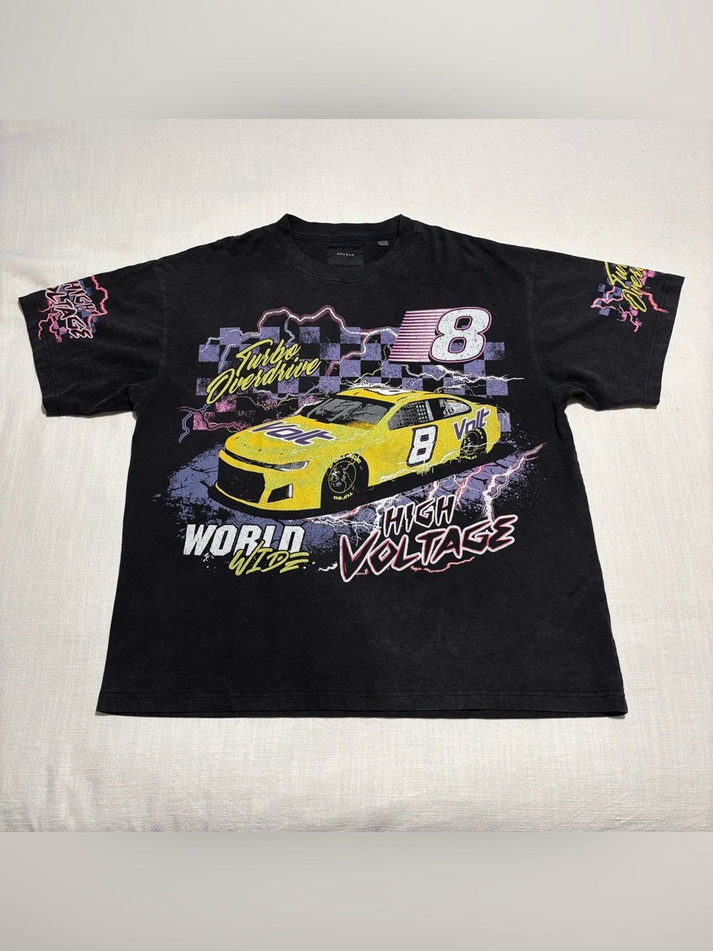 Men’s PacSun High Voltage NASCAR Inspired Tee | Black | Size XL